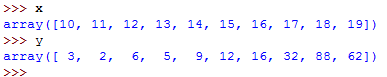 Some Python arrays