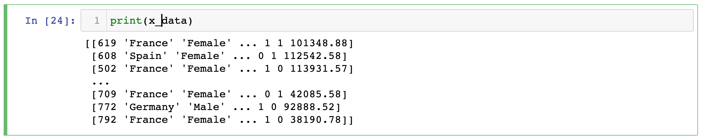 Our original x_data variable