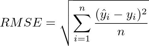 Root mean squared error formula