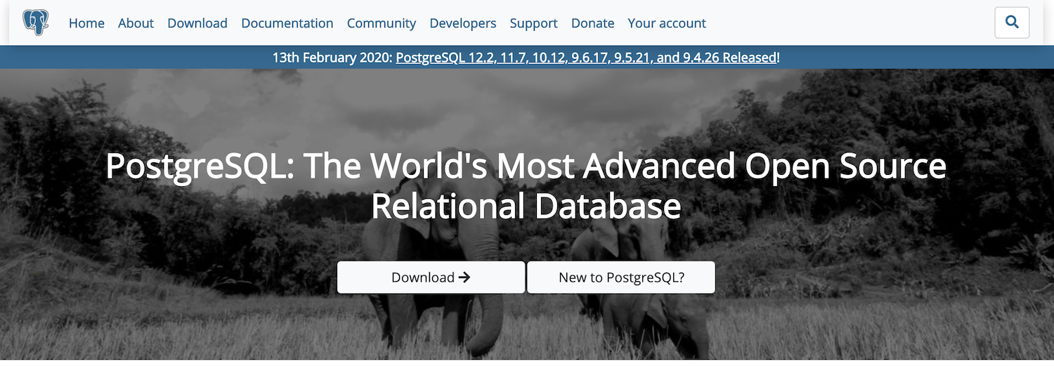 PostgreSQL Download Button
