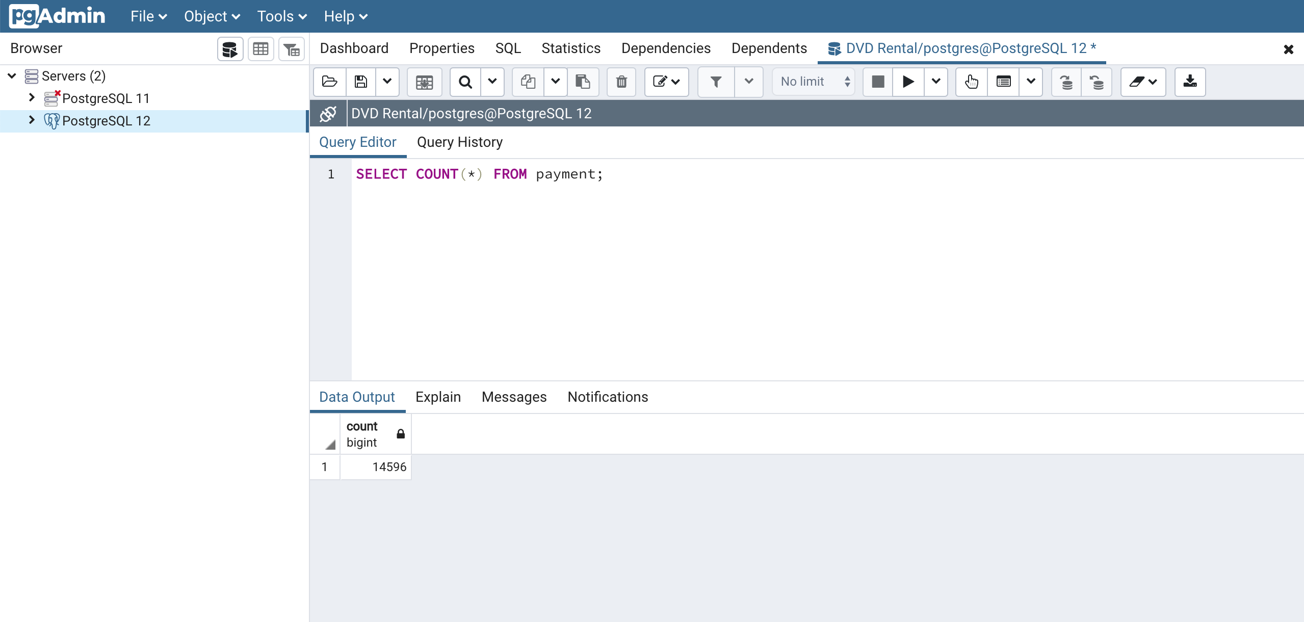 SQL COUNT statement